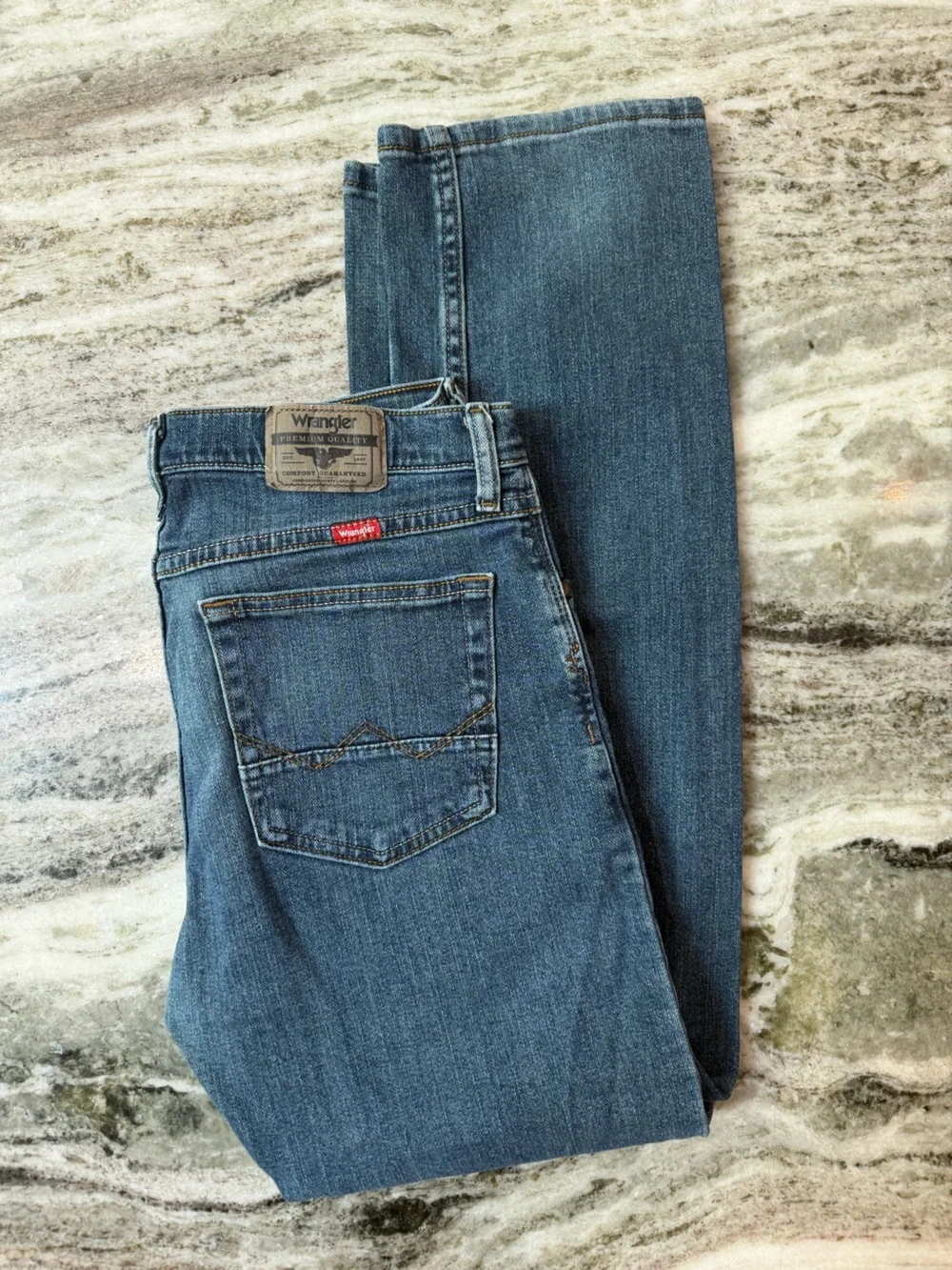 Wrangler Men’s Slim Straight Jeans - Medium Blue 32x30